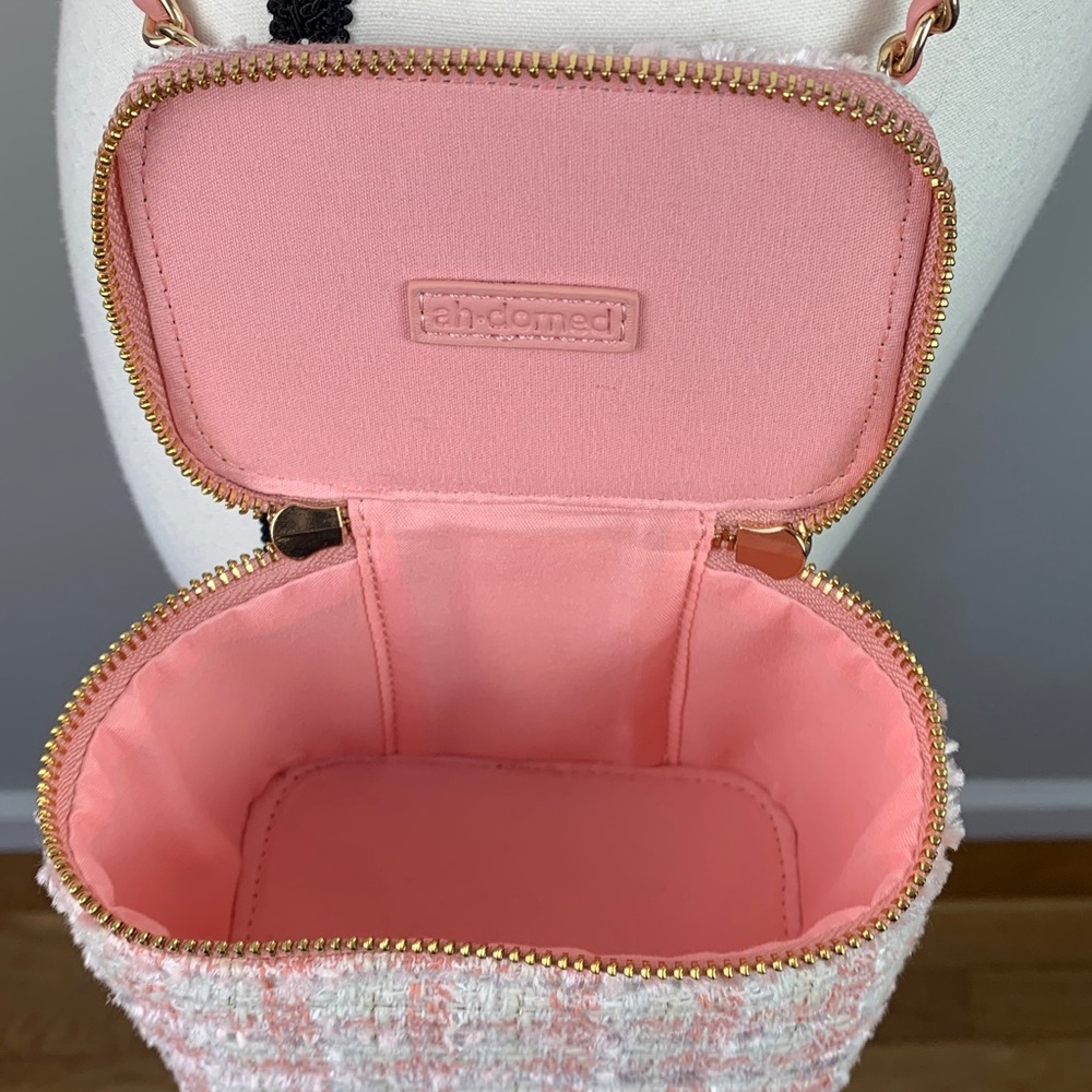 Ahdorned Pink Tweed Mini Crossbody Bag NEW! - Picture 6 of 8